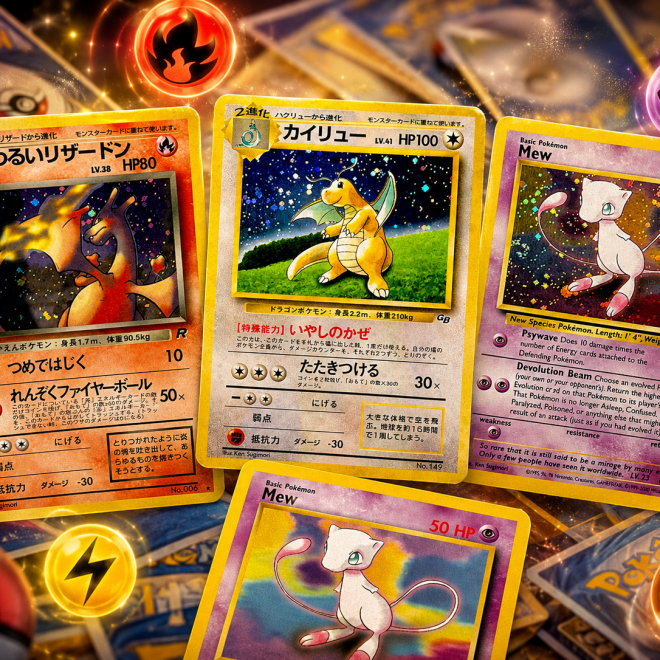Cartas vintage Pokémon que siguen teniendo magia: Dark Charizard, Dragonite GB y Mew Promo #9