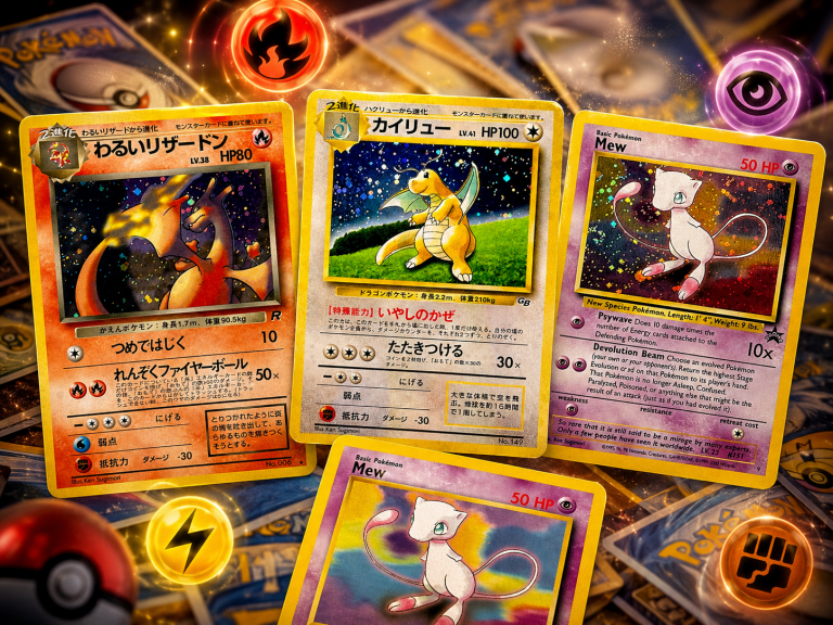 Cartas vintage Pokémon que siguen teniendo magia: Dark Charizard, Dragonite GB y Mew Promo #9