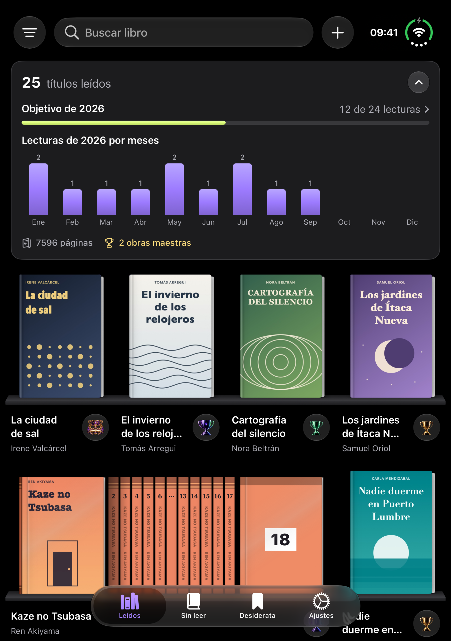 Baldas con el objetivo de 2026 y las lecturas por meses en el iPhone Duo
